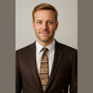 Robert Stock Gold Silk Tie Ornate Pattern